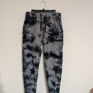 Black & Gray Tie-Dye Jogger Pants